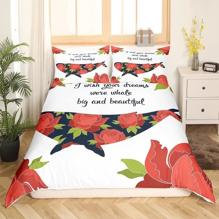 Parure De Lit Marine 240x260 Cm - Housse De Couette Réversible Baleine & Animaux, Microfibre Douce | Avec 2 Taies D'oreiller 65x65 Cm - 3