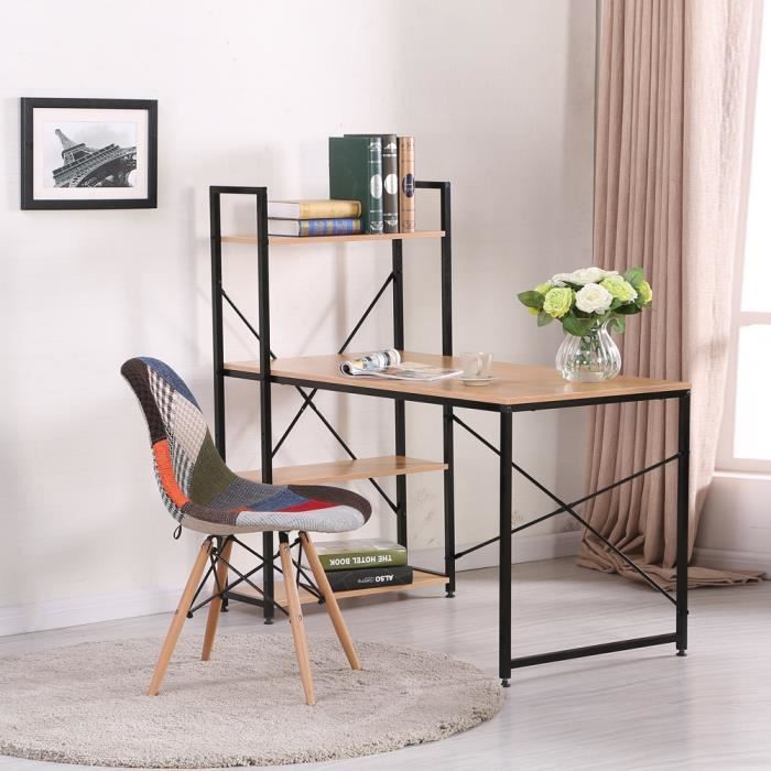 Bureau En Bois Metal Noir Erevan Designetsamaison Achat Vente Bureau Bureau Erevan Cdiscount