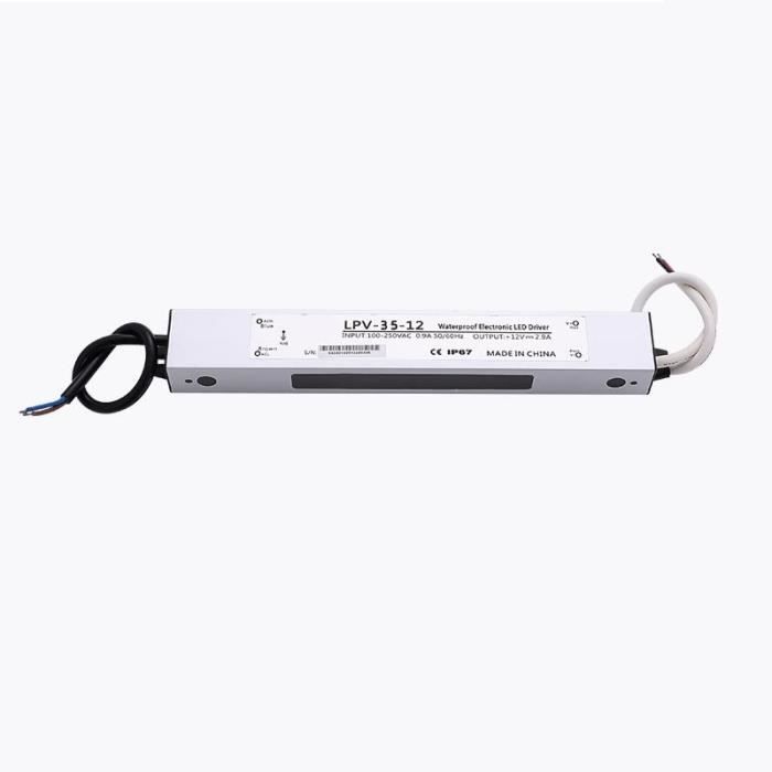 Transformateur LED 220V Vers 12V 15W - Alimentation étanche IP67 1.25A Pour Bande LED