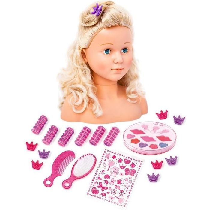 Jouet de coiffure et de maquillage pour enfant - BAYER - Tête à coiffer Super Model 27 cm - Accessoires inclus