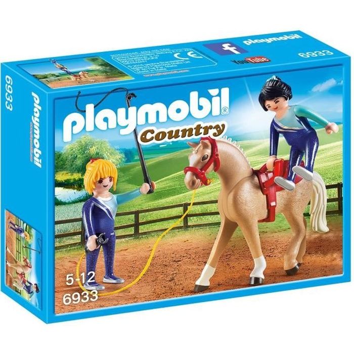 Figurines Personnages - PLAYMOBIL - Voltigeuses et cheval - Accessoires inclus - Sang bavarois