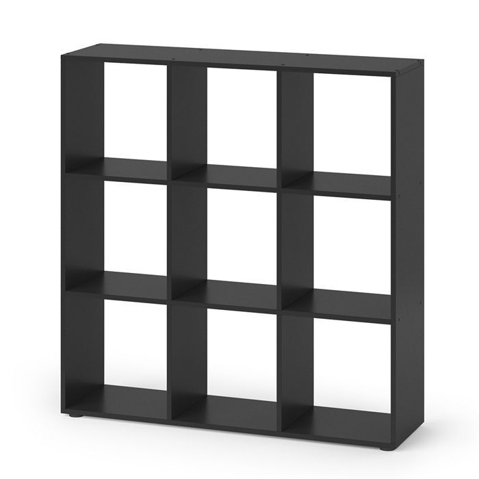 vicco separateur de piece nove etagere pour livres noir 9 compartiments etagere independante etagere de rangement cdiscount maison