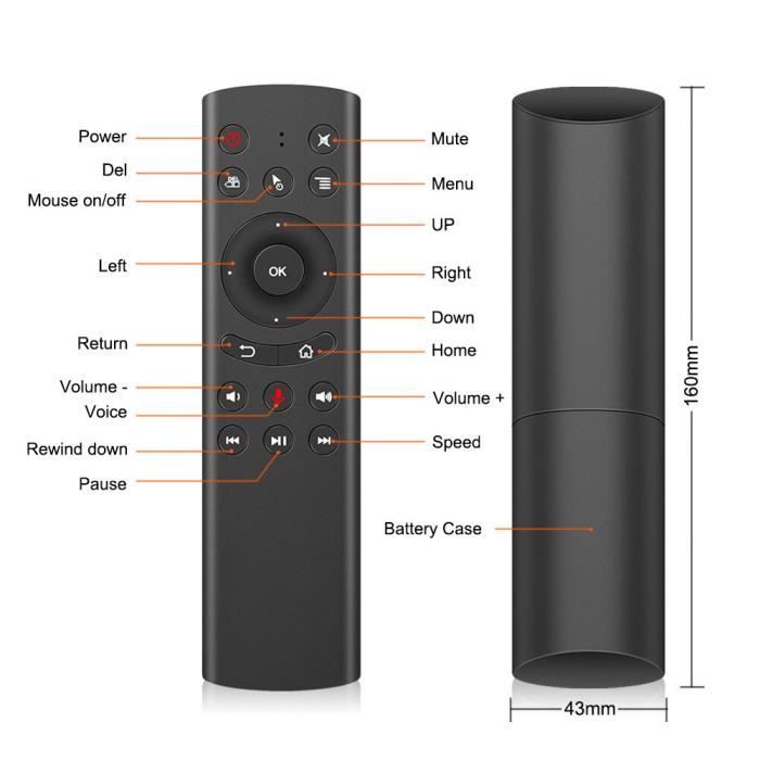 TMISHION mini clavier vocal Télécommande sans fil avec technologie G20