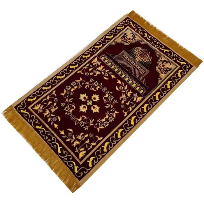 Tapis de prière musulman tapis de pèlerinage en coton épais tapis de prière  musulman avec un sac en tissu 70x110cm