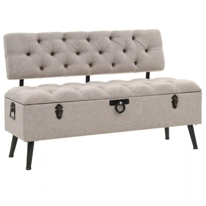 Banc Coffre De Rangement Avec Dossier Tissu 121 X 53 X 78 Cm Achat Vente Banc Soldes Sur Cdiscount Des Le 20 Janvier Cdiscount
