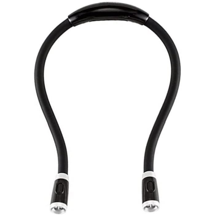 Lampe De Lecture LED à Porter Autour Du Cou - Flexible, 2 Bras, 3 Niveaux De Luminosité, Mains Libres