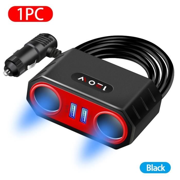 Adaptateur d'alimentation - Universel - Prise allume-cigare 1M - Rouge