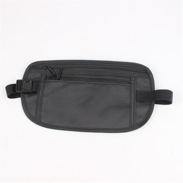 Le noir Pochette de voyage Invisible pour passeport sac de