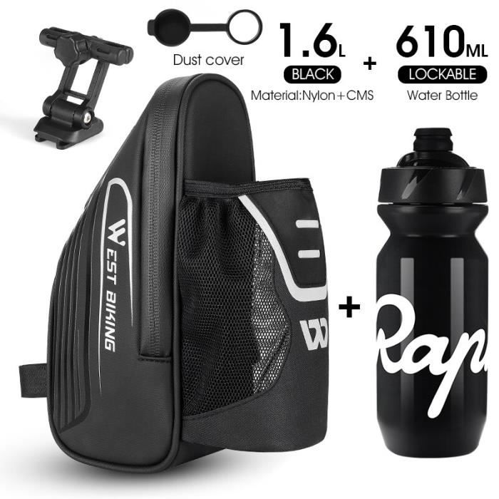 qokeeu Support De Selle De Vélo, Sacoche Selle Vélo avec 2 TrouMontage Porte-bidon Stabilisateur Sac Porte-Bagages Arrière Anti-tremblement
