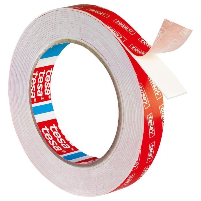 Ruban de fixation - TESA - Double-face - 5 m x 19 mm - Charge supportée : 100 Kg/m - Multi-usages