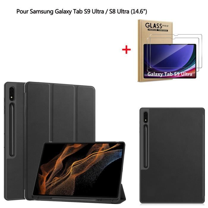 Tablette Coque Pour Samsung Galaxy Tab S9 Ultra / S8 Ultra Noir