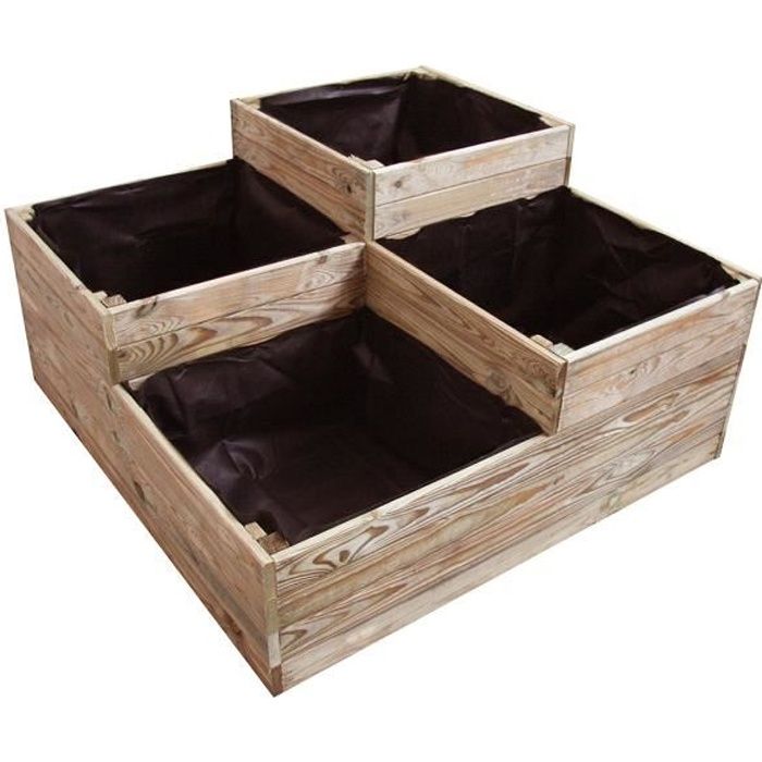 Cemonjardin Carre Potager 4 Bacs En Bois Achat Vente Carre