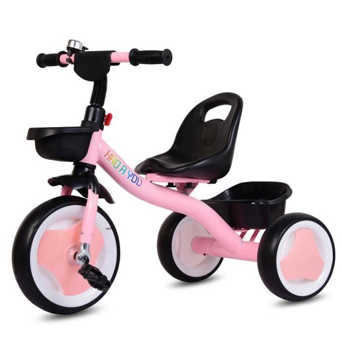 Triporteur Tricycle Draisienne Velo Pour Les Bebes Et Enfants De Plus De 18 Mois Rose Cdiscount Jeux Jouets
