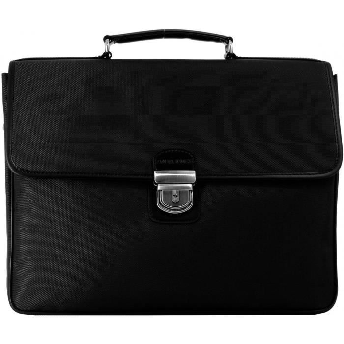 Sacoche Business Davidt's Oran 15'' – Noir – Compartiment PC & Tablette – Simili Cuir Élégant