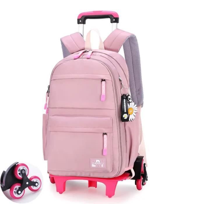 cartable à roulette avec 6 roues en nylon cartable filles pour fille violet a roulette sac décole