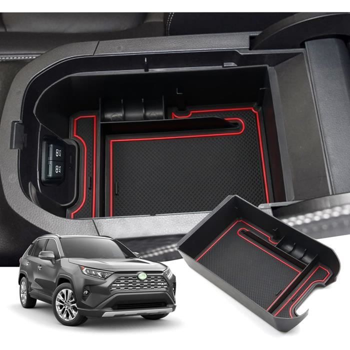 Boîte De Rangement Pour Accoudoir Toyota RAV4 (2019-2022) | Organisateur Central Avec Tapis Antidérapant | Pour Hybrid Et Plug-in Hybrid | Accessoire Intérieur Pratique