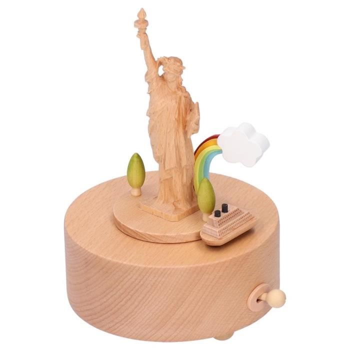 Boîte à Musique Sculptée Peinte à La Main - Mère Et Fille - Tourne Et Joue De La Musique Sans Piles - Cadeau Sentimental Pour Maman Ou Fille