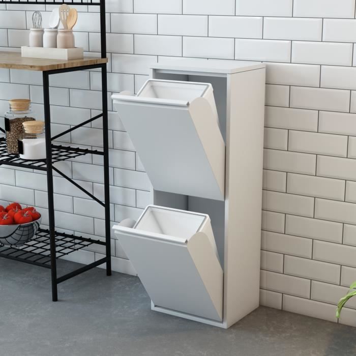 Poubelle Brabantia Bo 7 L Rectangulaire - Couvercle Fermeture Douce - Fixation Murale Ou Autoportante - Soft Beige