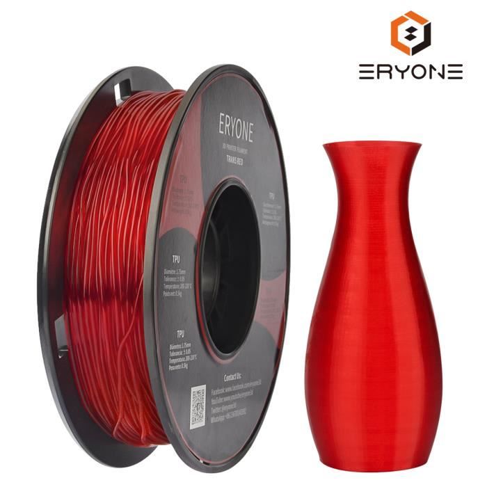 Eryone TPU Filament 1.75mm, 3D Printing Filament TPU for 3D Printer, 0.5kg  1 Spool, Transparent Red - Cdiscount Informatique