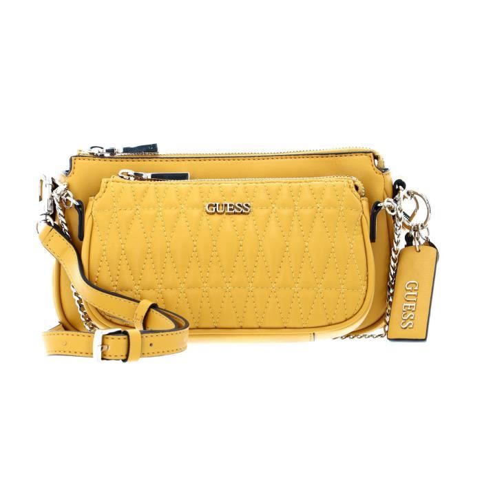 GUESS Arie Double Pouch Crossbody Marigold [104718] Jaune Cdiscount