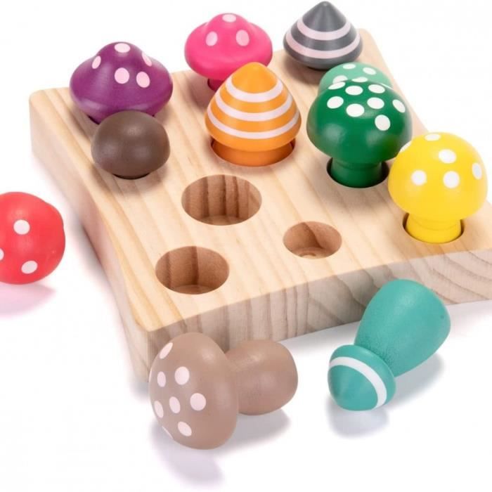 Jeu Montessori En Bois Tour D'Équilibre Avec 28 Bâtonnets Colorés, Boules Et Dé – Jouet Éducatif Motricité Fine Pour Enfants 3-9 Ans, Cadeau Idéal Famille Et Voyage