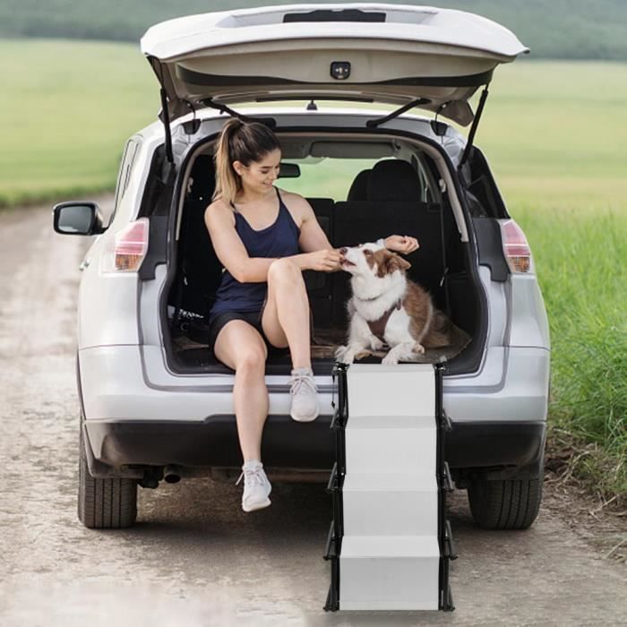 Comparer les prix de Rampe pour chien - YIPEEMA - Pliable - 139*45*56-76 cm - Acier inoxydable - Tissu Oxford