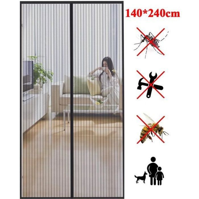 Moustiquaire Porte Fenetre AimantéE 165 X 245 Cm Facile à