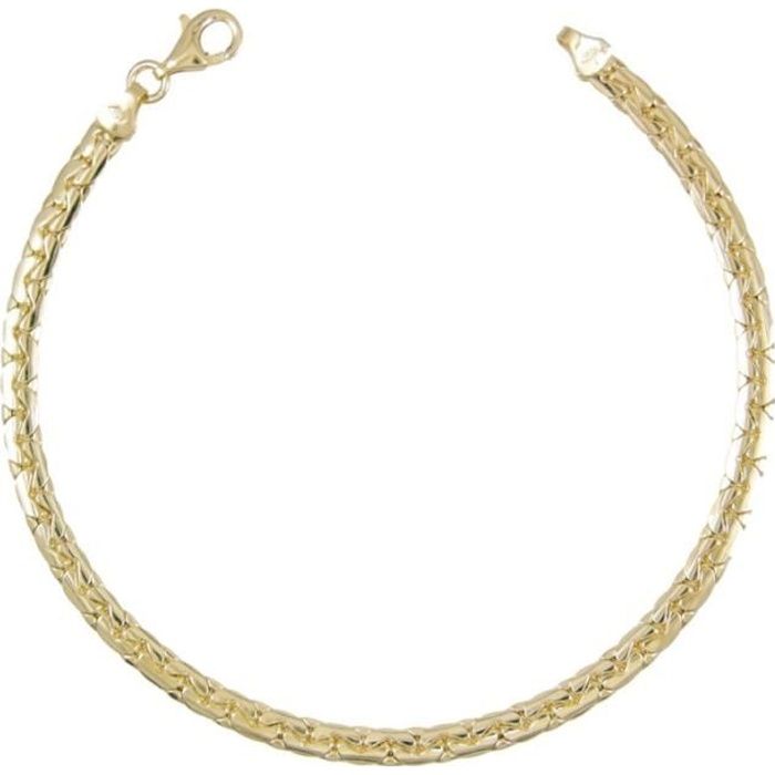 Bracelet Or 18 Carats 750/00 Maille Haricot Jaune - Femme - LATELIER DAZUR - Les Classiques de la Bijouterie
