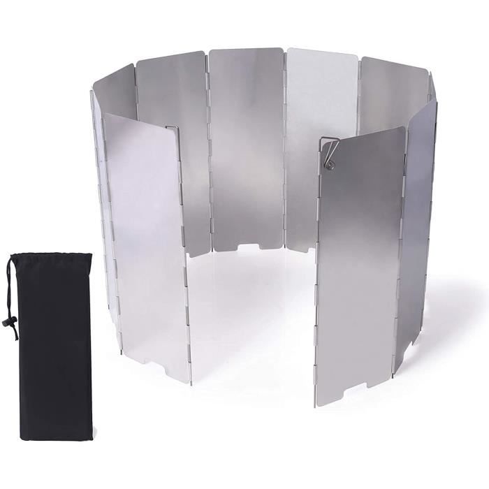 10 PLAQUES POÊLE de camp pare-brise aluminium pliant poêle de camping