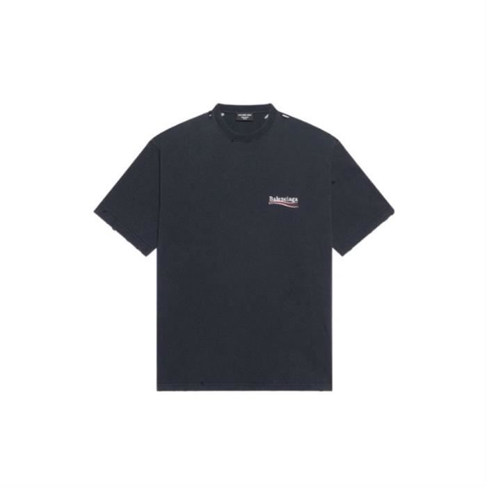 Balenciaga Political Campaign Large Fit T shirt Homme Unisexe Bleu Cdiscount Pret a Porter