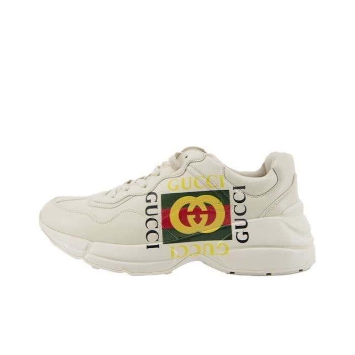 Basket Guccis Rhyton Homme Femme Chaussure Sneakers Pas Cher blanc
