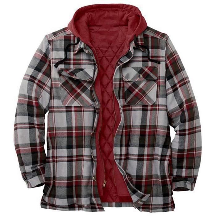 Veste carreaux rouge homme deals