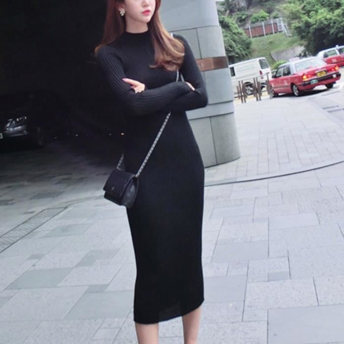 robe pull moulante longue