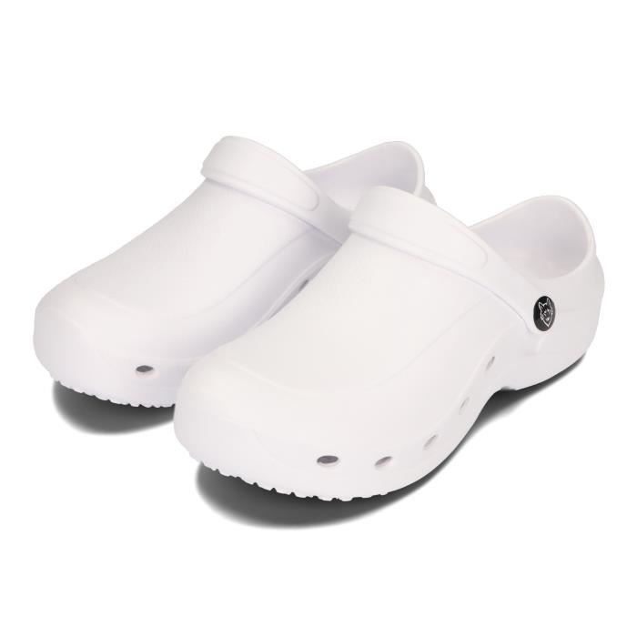 Sabots De Jardin Aqbau En EVA - Blancs - Légers Et Antidérapants - Unisexe - Pour Le Jardin Ou La Plage