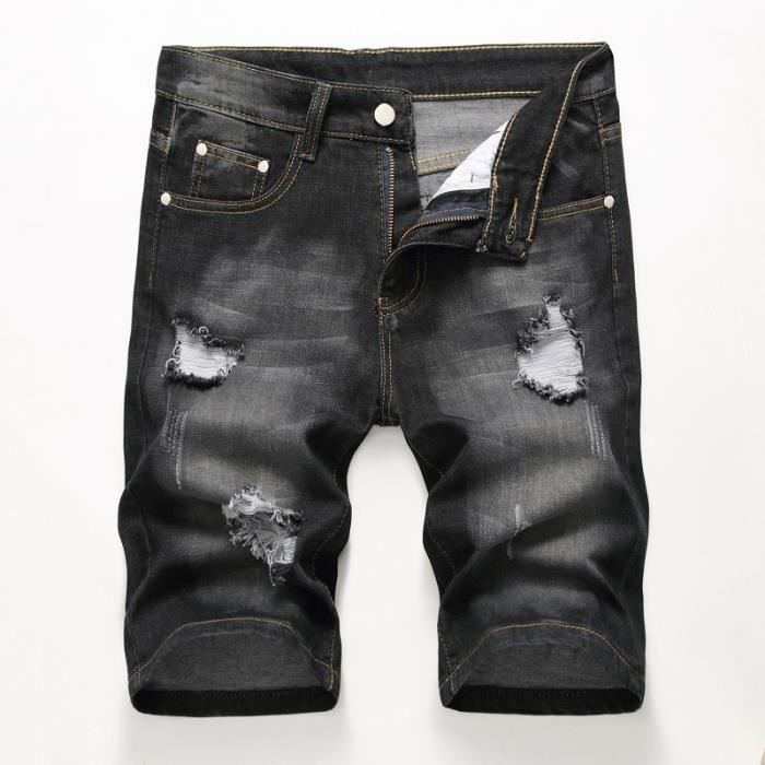 Short En Jean D chir Trous Pour Hommes Bermuda Pour Skateboard