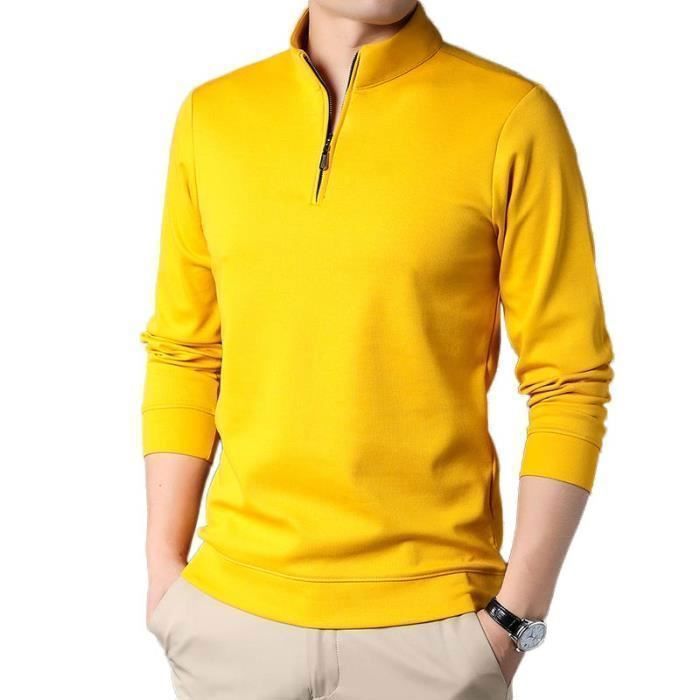Col roulé jaune homme best sale