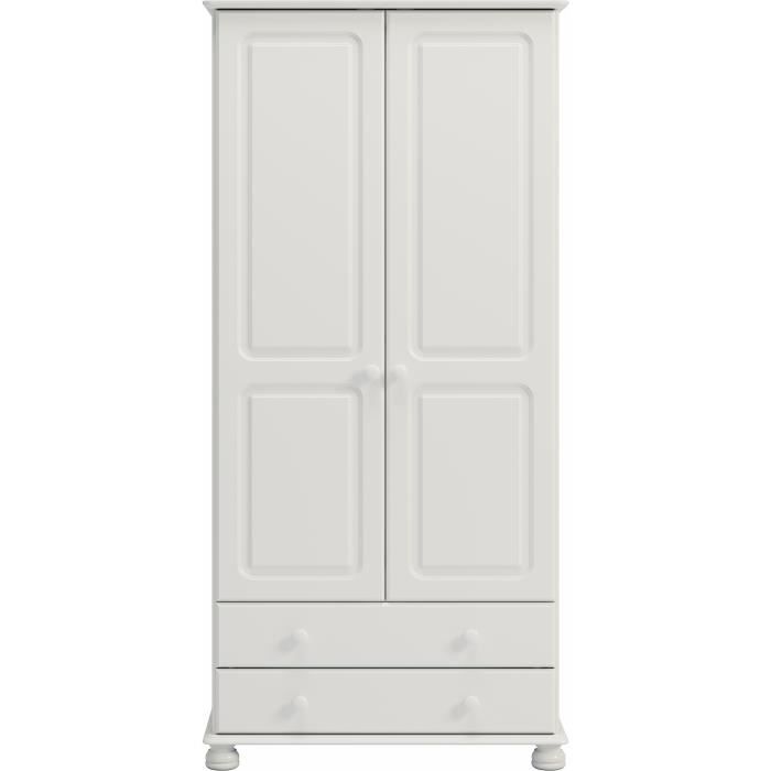 Armoire de rangement en pin massif coloris blanc Longueur 88,20 x