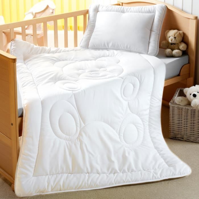 Baby Comfort Parure de lit 2 pièces avec housse de couette et taie doreiller 80 x 70 cm pour berceau/berceau/landau 