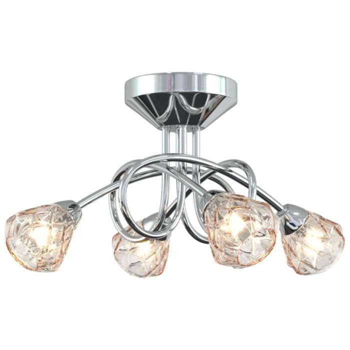Plafonnier LED 3 Lumières Avec Abat-jour Globe - Design Moderne Doré - Pour Salon, Couloir, Salle à Manger - Ampoules G9 Non Incluses