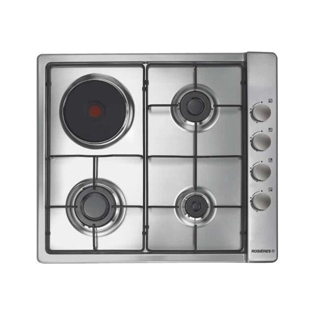Rosieres Plaque De Cuisson Mixte 59cm 4 Feux Inox Rtl631emin
