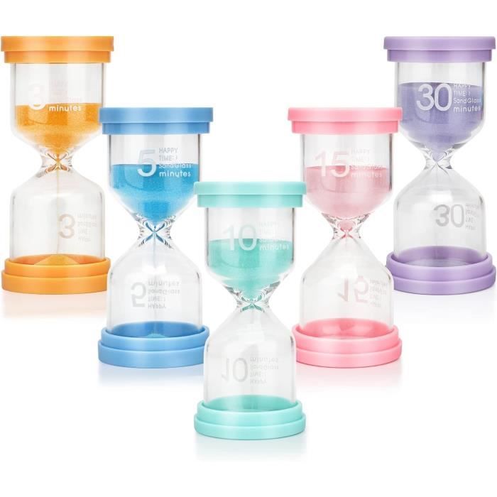 Sablier Minuteur 7 Durées - 1 3 5 10 15 30 Min - Décoration Maison - Cadeau