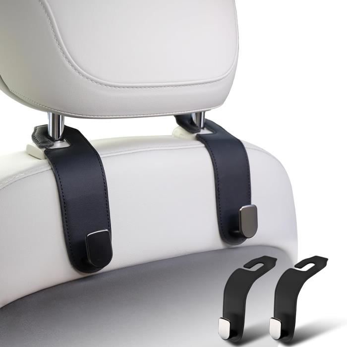 Anwlki Crochets Appuie-Tête Voiture - Lot De 4 Pour Sacs Et Accessoires (Noir)