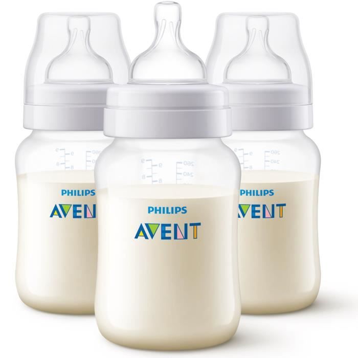 Philips Avent Scf813 37 Lot De 3 Biberons Anti Colic Classic 1m