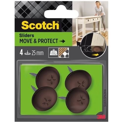 SCOTCH Patin glisseur À clouer Plastique à alvéoles Ø 25 mm Lot de 4