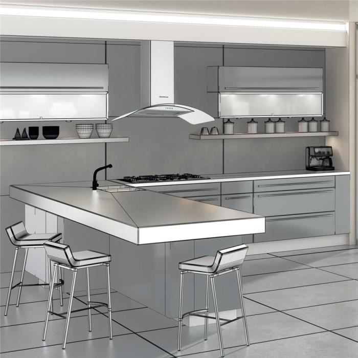 Hotte Cuisine Murale Silverline Zinia Inox Et Verre 90 Cm Cuisissimo Achat Vente Hotte Cdiscount