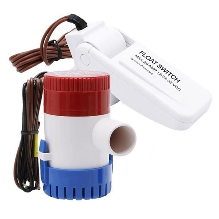 Pompe De Cale 12V 1100GPH Automatique Submersible - Pompe à Eau Pour Bateau Avec Flotteur