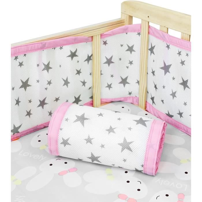 Contour De Lit Bebe Tour De Lit Bébé 70x140 Cm - Maille Respirante Et Sécurité Pour Couchette Norme Bs En 16780