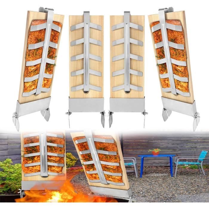 Planche à Saumon Onlyfire En INOX – 60,2 X 19 Cm, Réglable 4 Positions | Pour Barbecue, Brasero, Fumage | Compatible Lave-vaisselle - 8