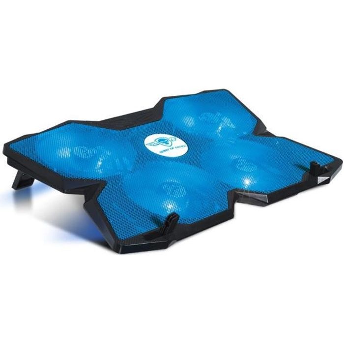 Spirit Of Gamer Refroidisseur PC AirBlade 500 Blue – 17 – Quadruple ventilateurs LED – Noir / Bleu