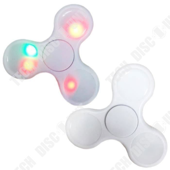 Fidget Hand Spinner LED Lumineux - TECH DISCOUNT - Blanc - Jeu d'adresse -  Pour Enfant et Adulte - Cdiscount Jeux - Jouets